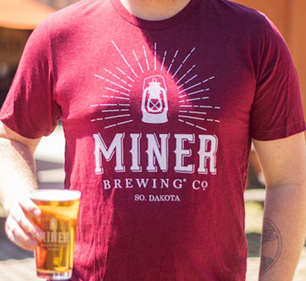 MBC_Tshirt-Cardinal Miner Brewing Co. Lantern T-Shirt Cardinal